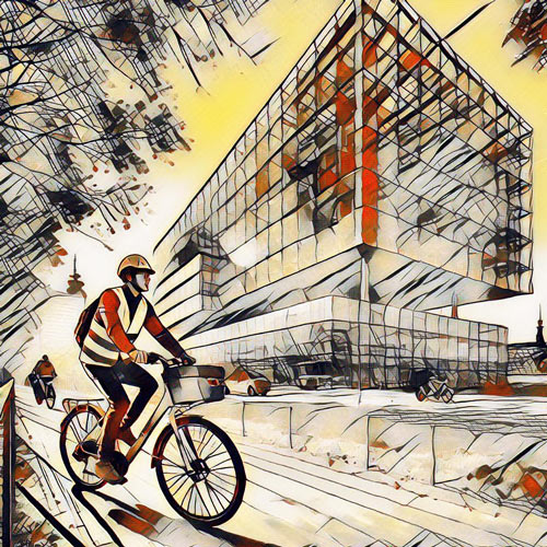 En person som cyklar