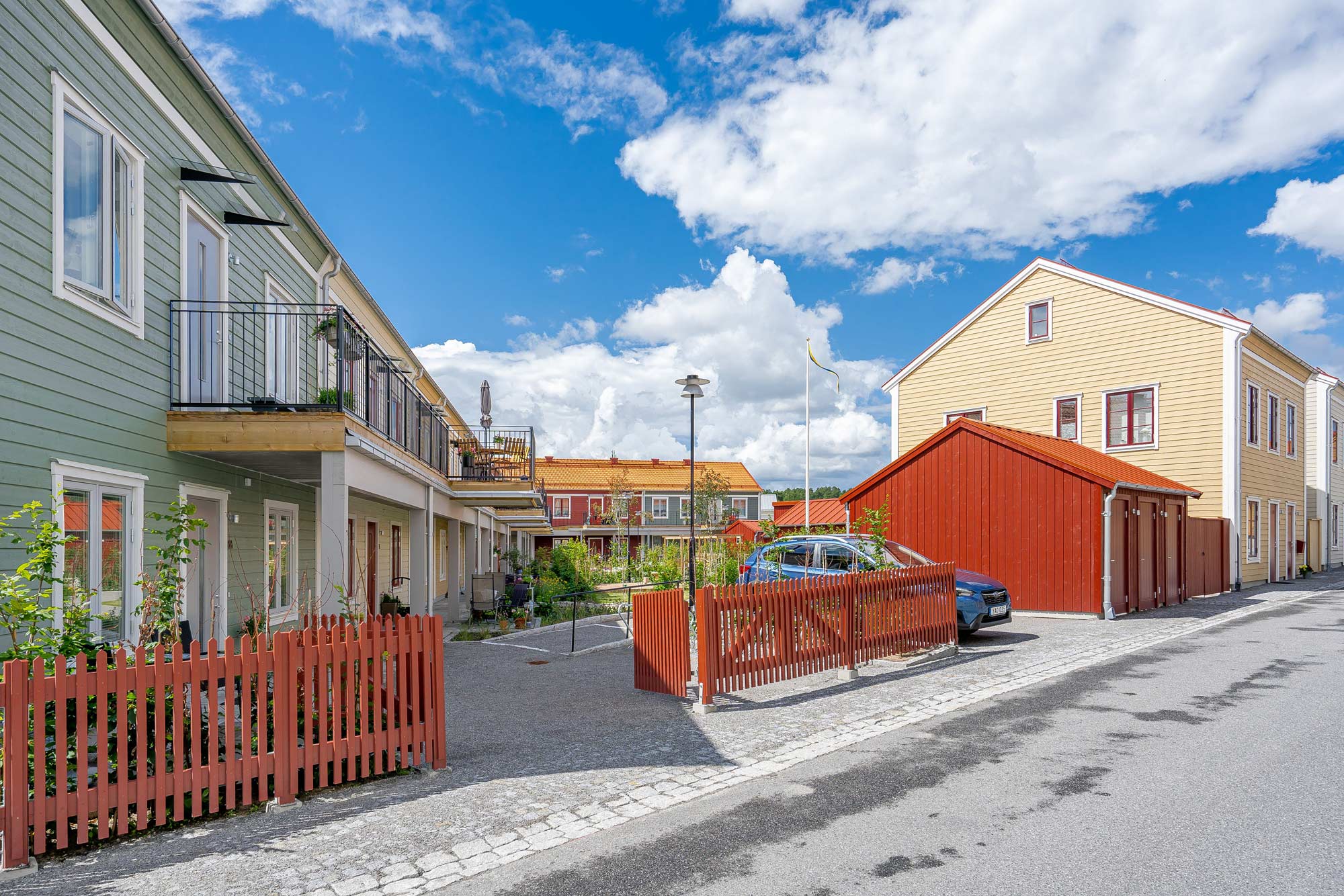 Innegården på fastigheterna i stadspark Mariefred